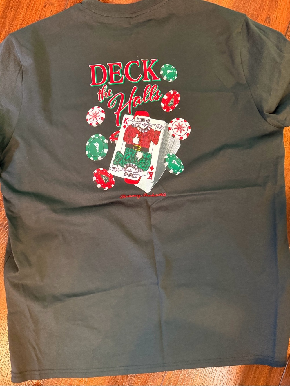 Tommy Bahama Green "Deck the Halls" Holiday Poker Graphic Tee